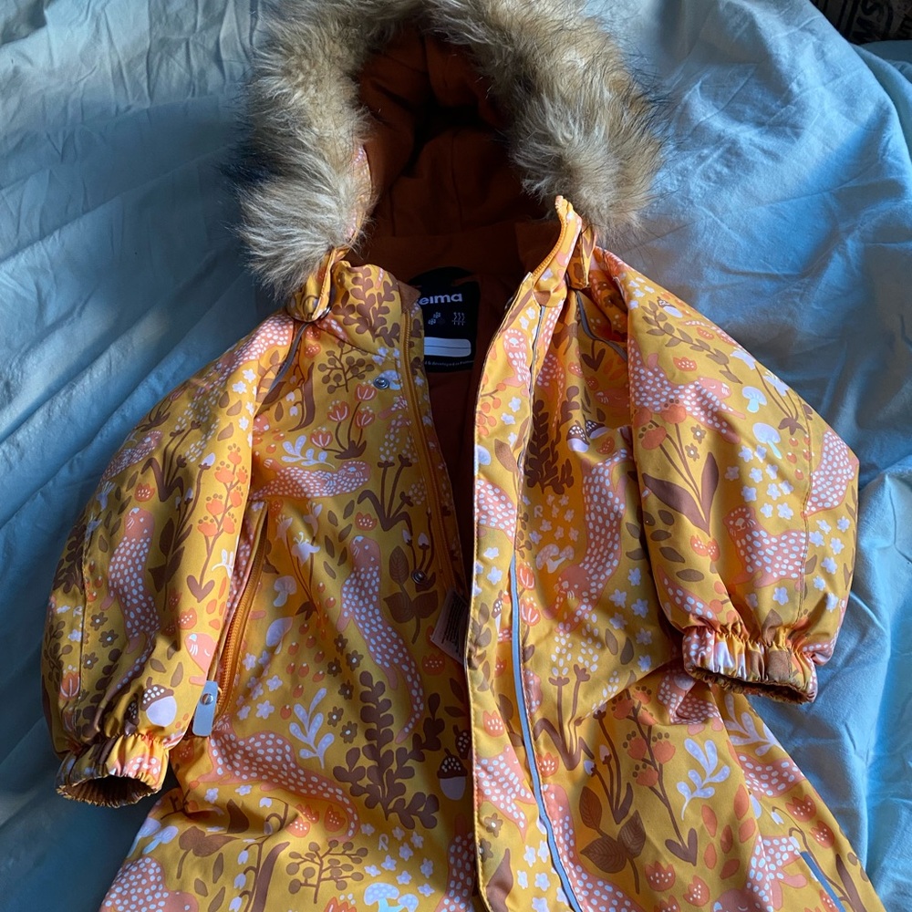 Kids yellow Reima snowsuit 1.5 years 2T 86cm